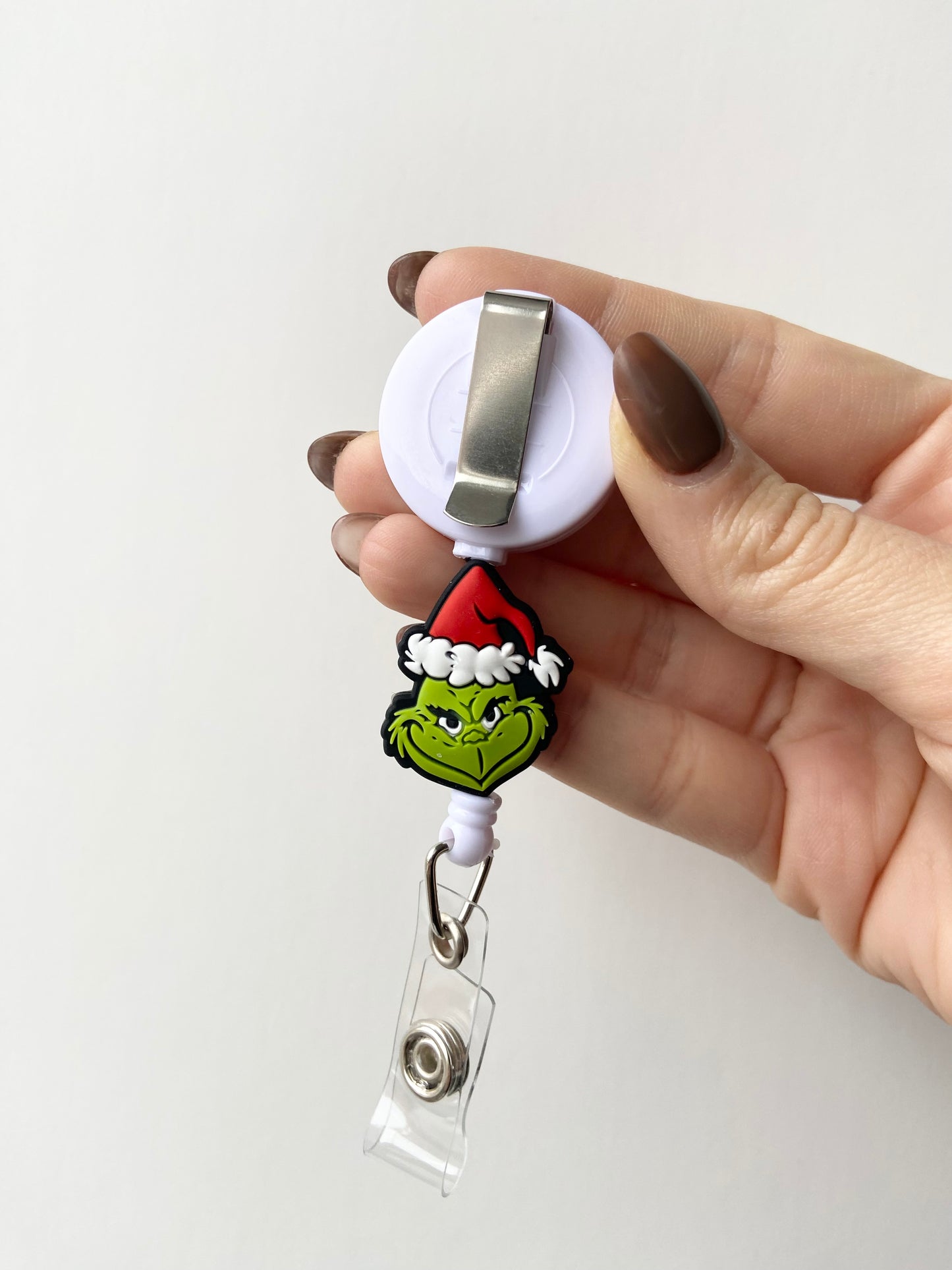 Grinch Beaded Badge Reel