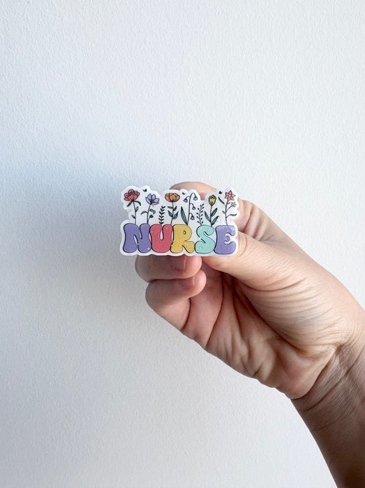 Floral Nurse Plastic Badge Topper
