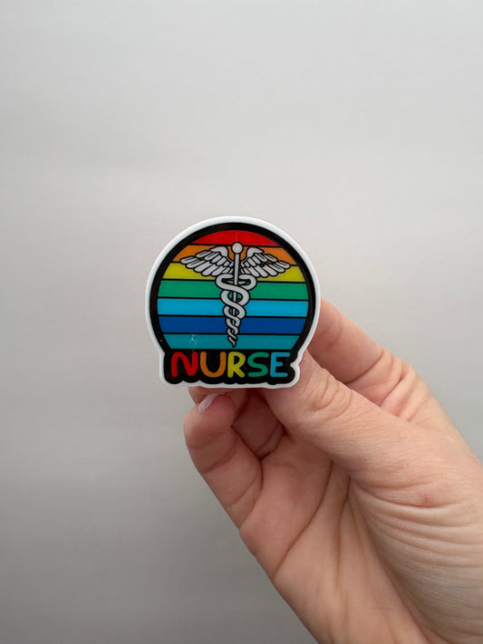 Rainbow Nurse Badge Topper