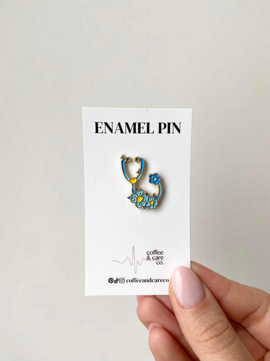 Floral Stethoscope Enamel Pin