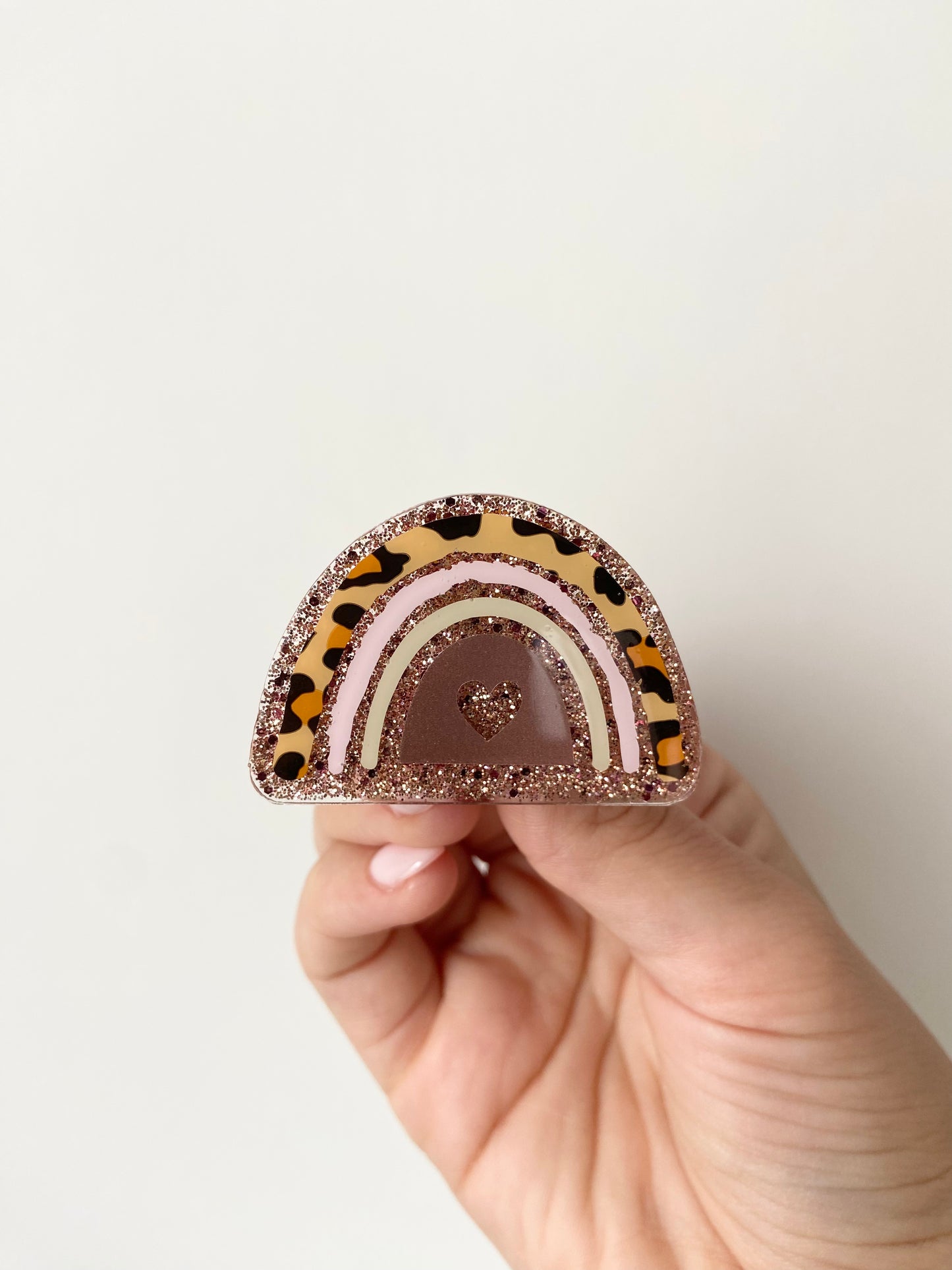 Boho Rainbow Acrylic Badge Topper
