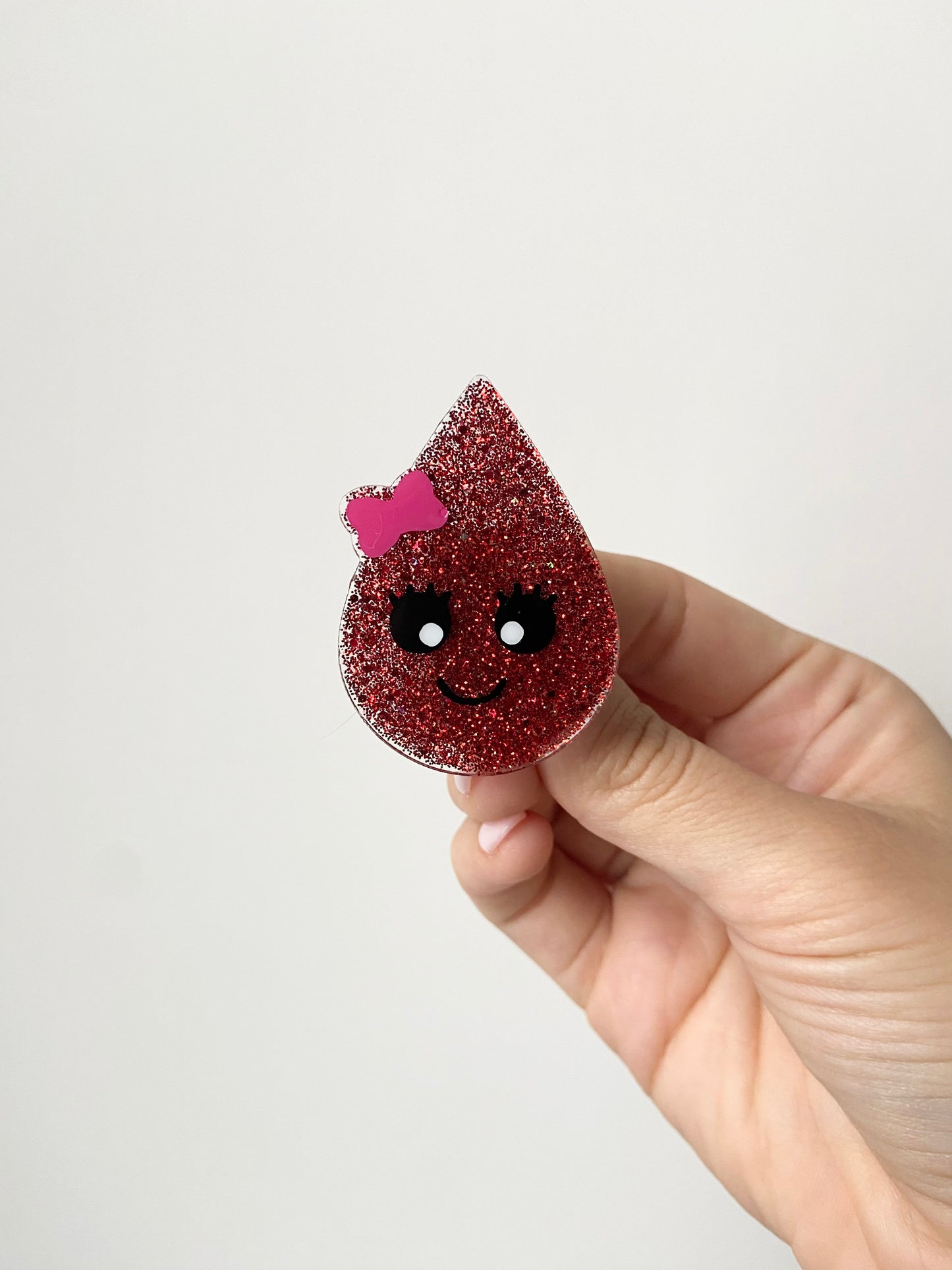 Blood Drop Acrylic Badge Topper
