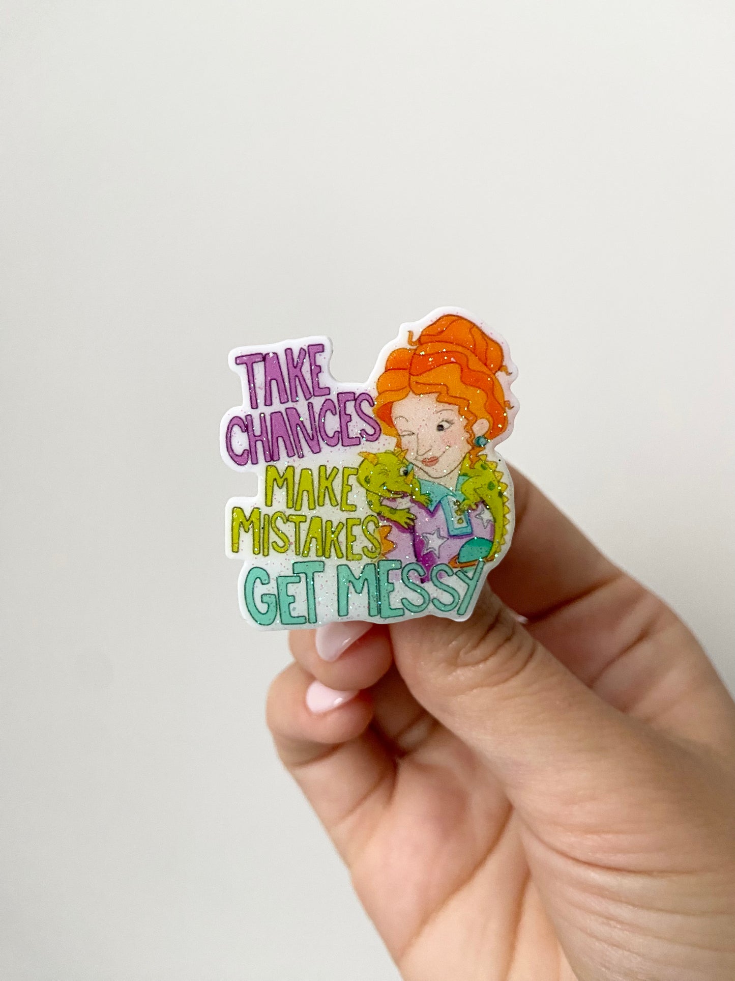 Ms. Frizzle Magic School Bus Plastic Badge Topper