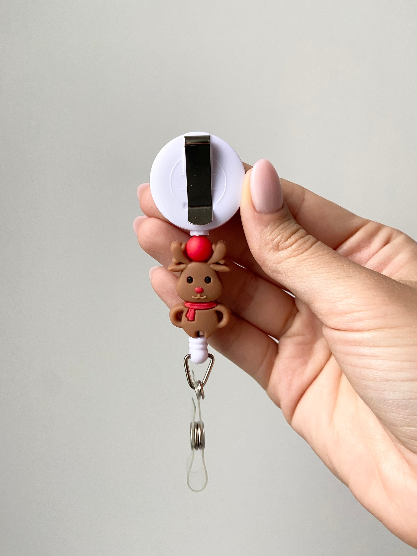 Reindeer Beaded Badge Reel