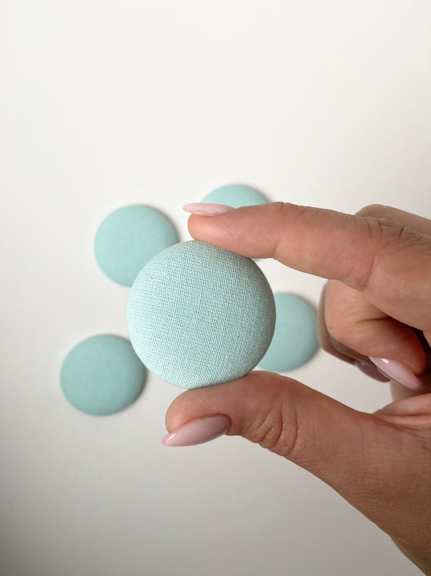 Pastel Teal Fabric Badge Topper