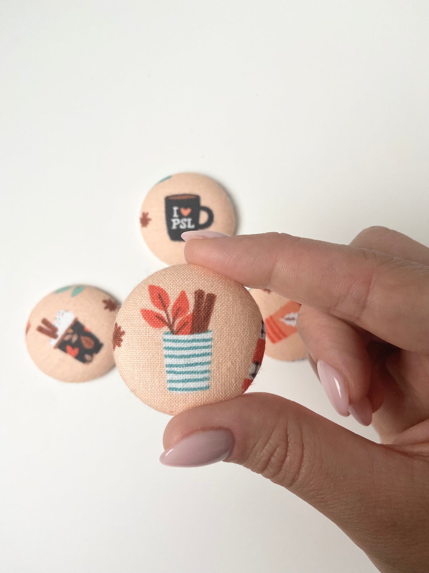 Pumpkin Spice Latte Fabric Badge Topper