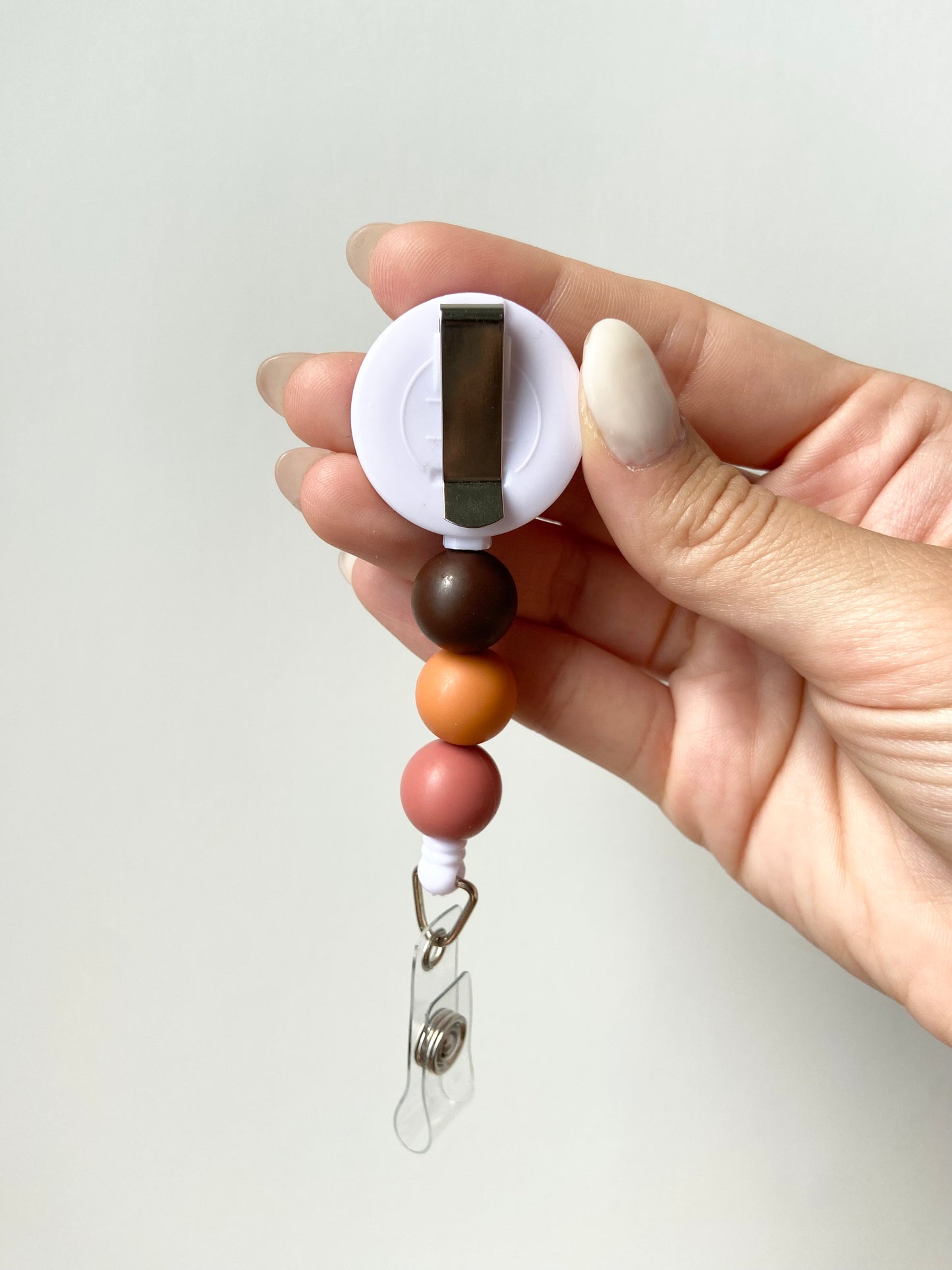 Fall Spice Beaded Badge Reel