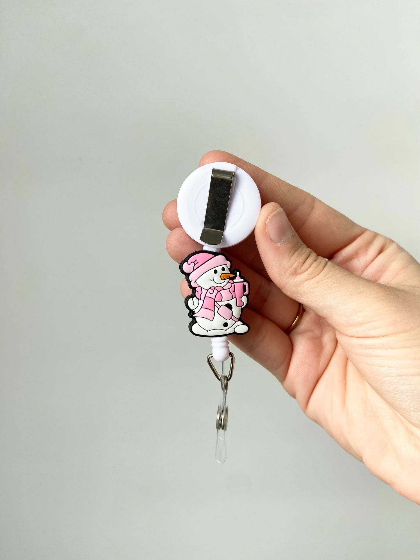 'That Girl' Snowman Beaded Badge Reel