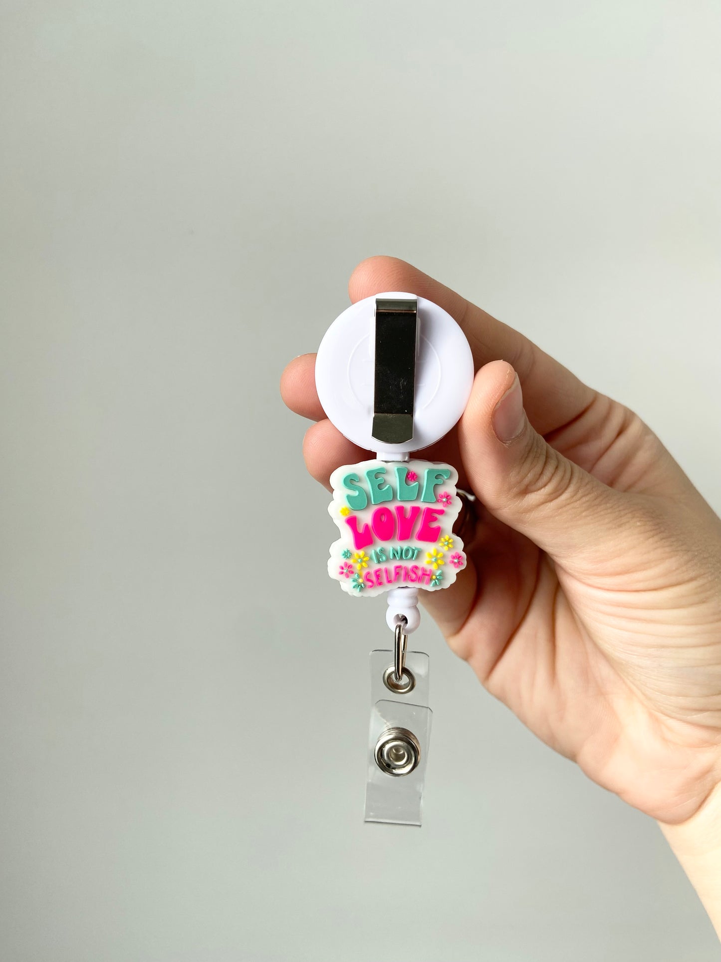 Self Love Beaded Badge Reel