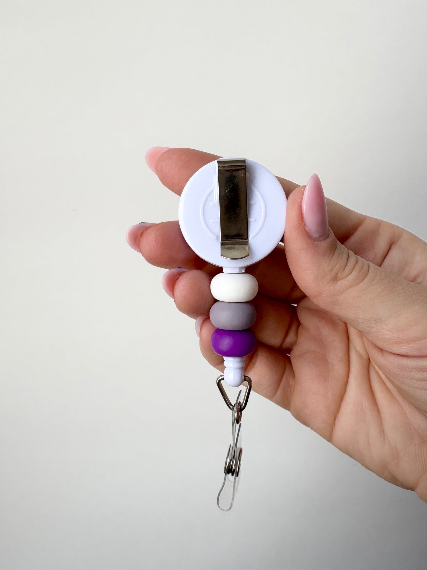 Purple Ombre Beaded Badge Reel