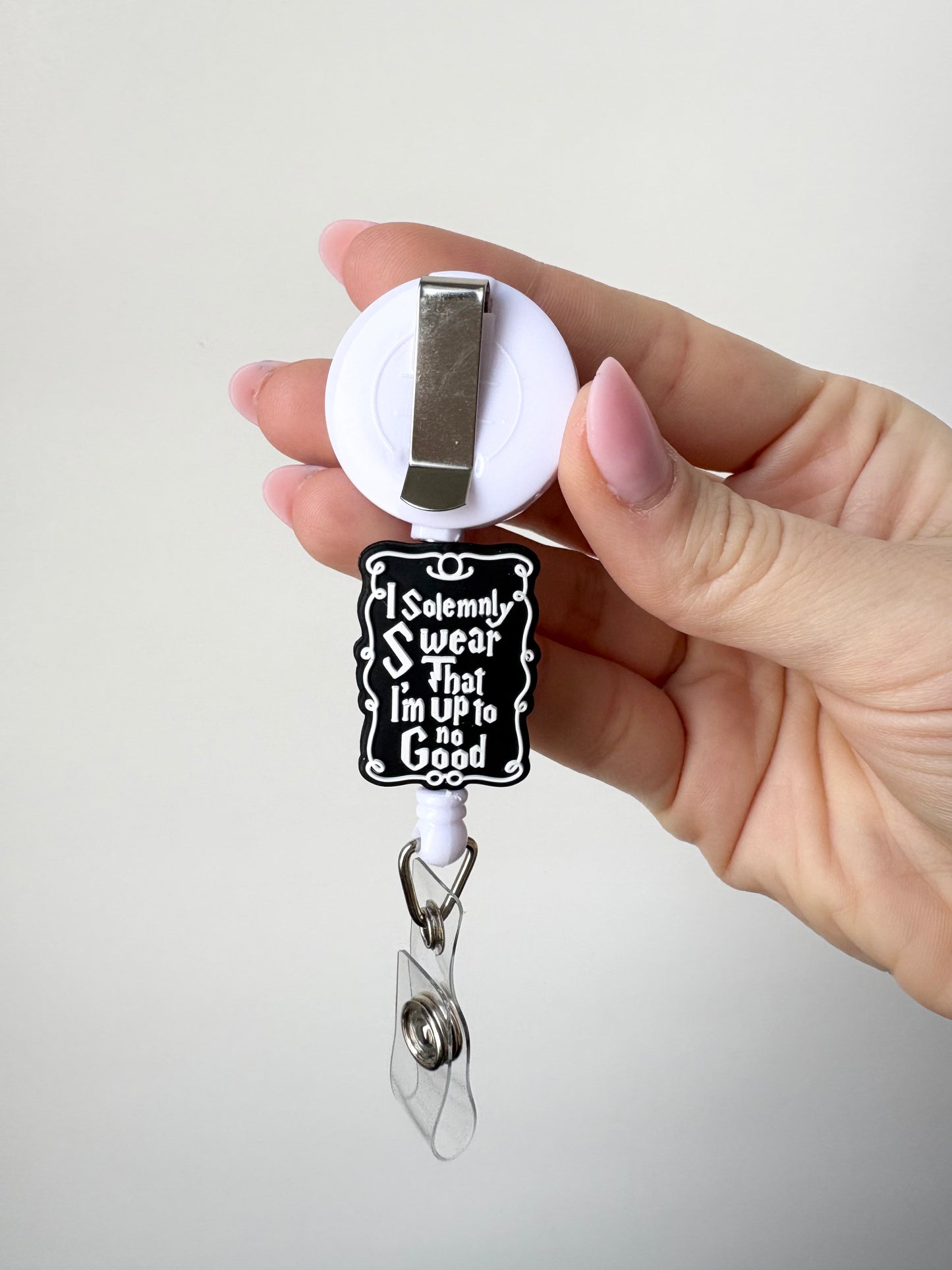 Solemnly Swear Beaded Badge Reel