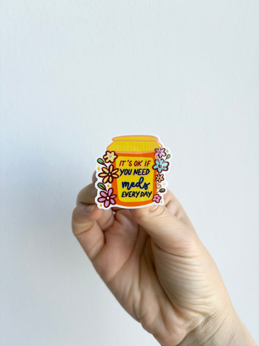 Floral Meds Plastic Badge Topper