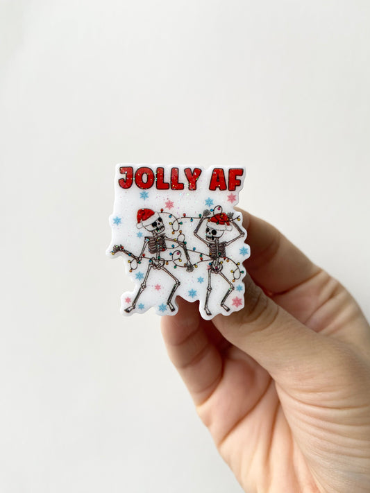 Jolly AF Skeletons Plastic Badge Topper