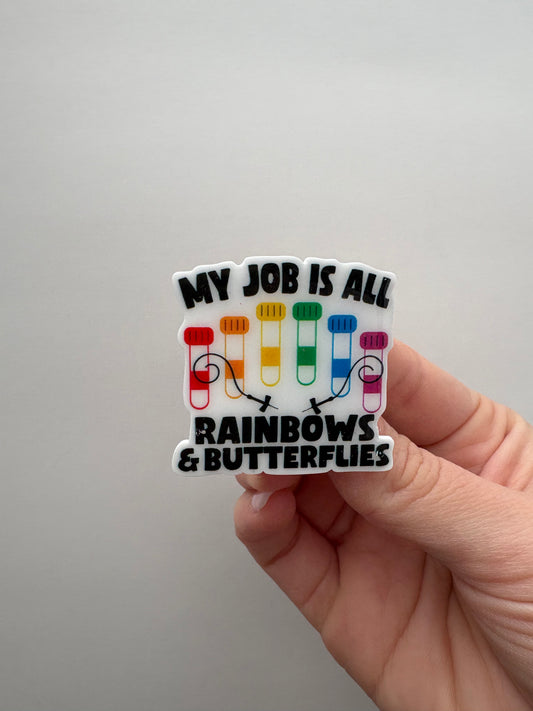 Butterflies & Rainbows Plastic Badge Topper