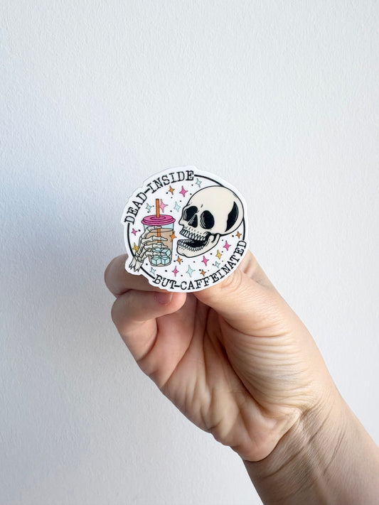Dead But Caffienated Plastic Badge Topper