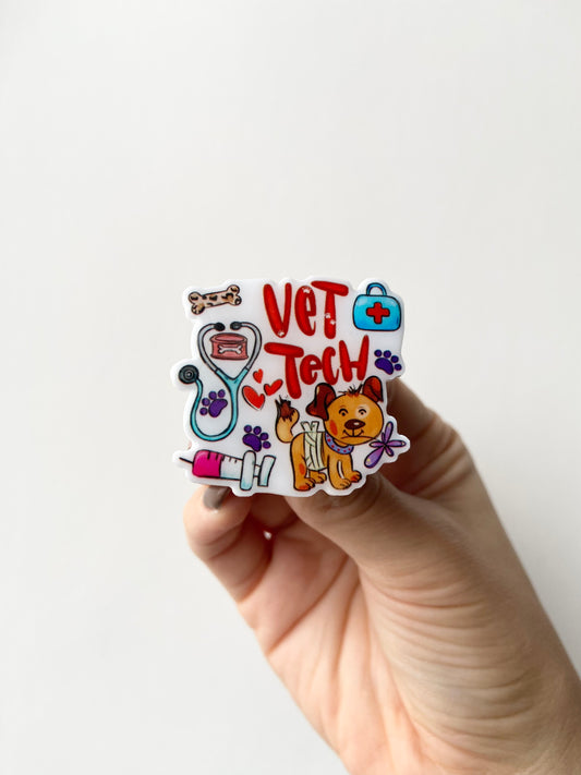 Vet Tech Plastic Badge Topper