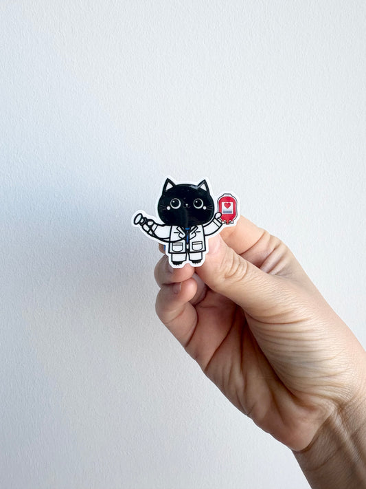 Medical Cat Plastic Badge Topper