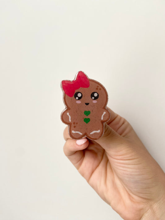 Gingerbread Baby Acrylic Badge Topper