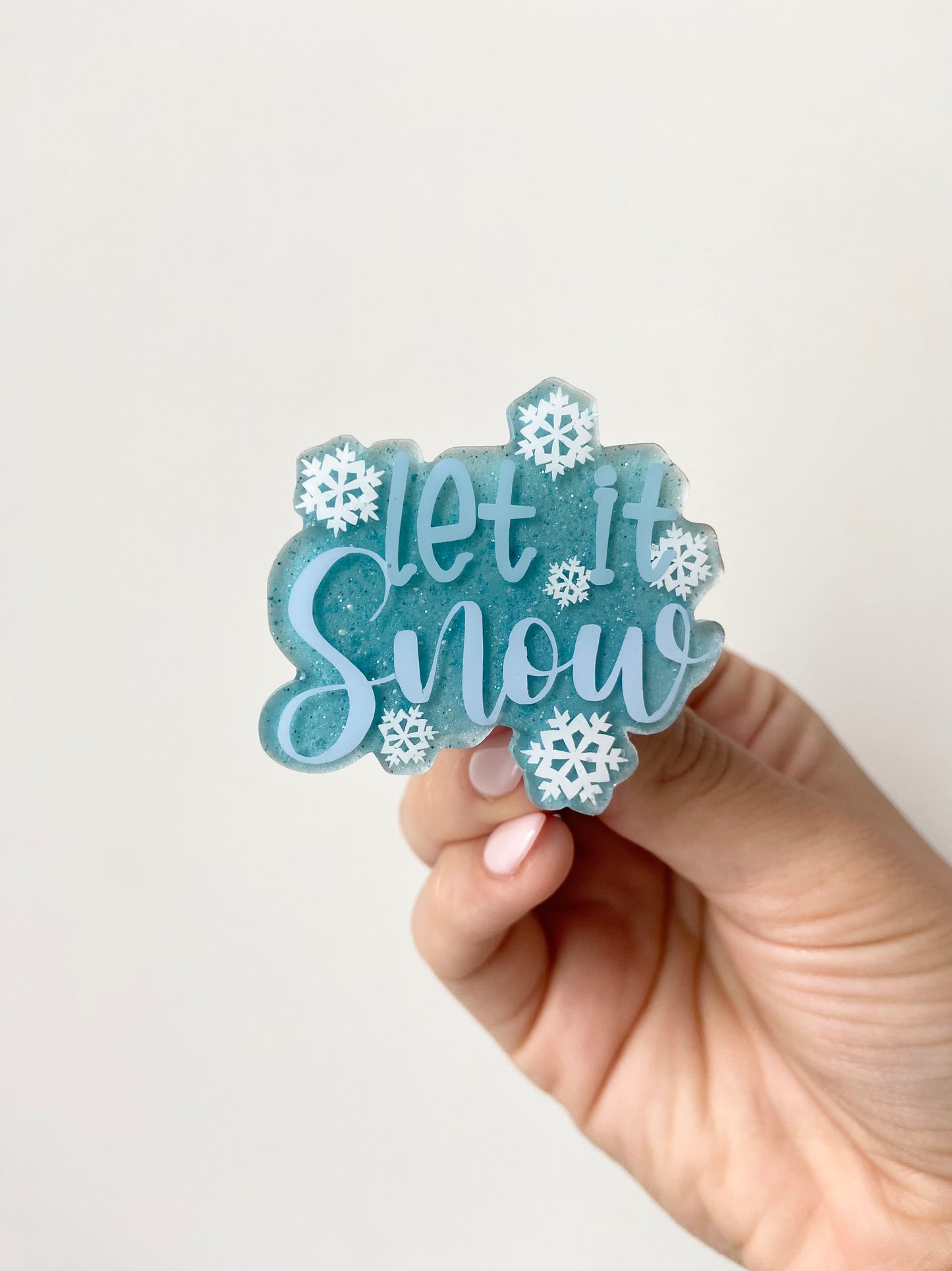 Let it Snow Acrylic Badge Topper