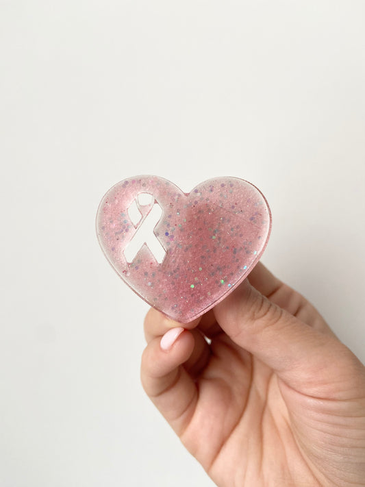 Awareness Heart Acrylic Badge Topper