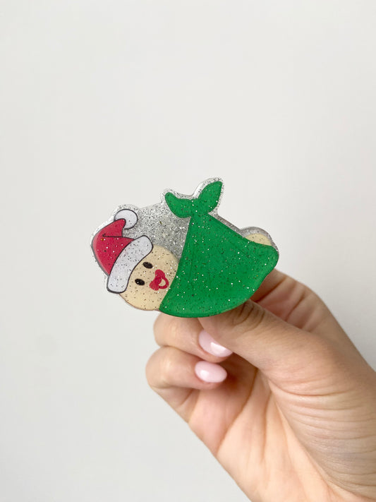 Santa Baby Acrylic Badge Topper