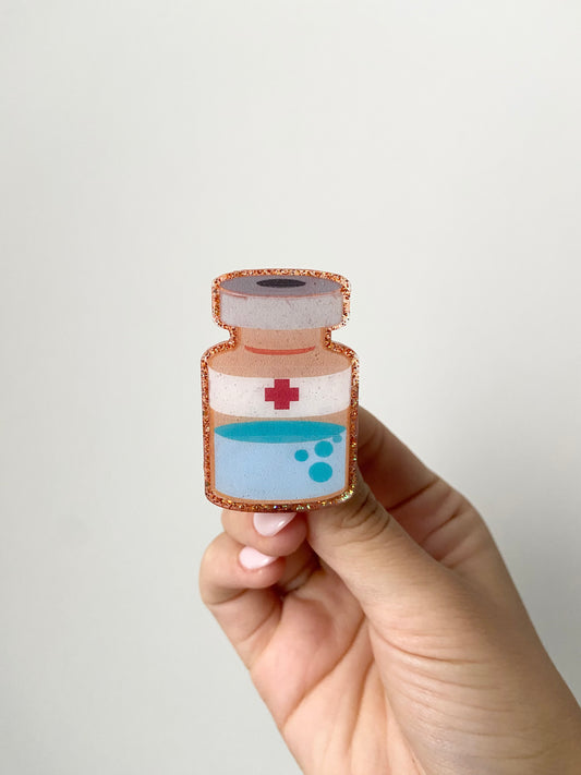 Medicine Vial Acrylic Badge Topper