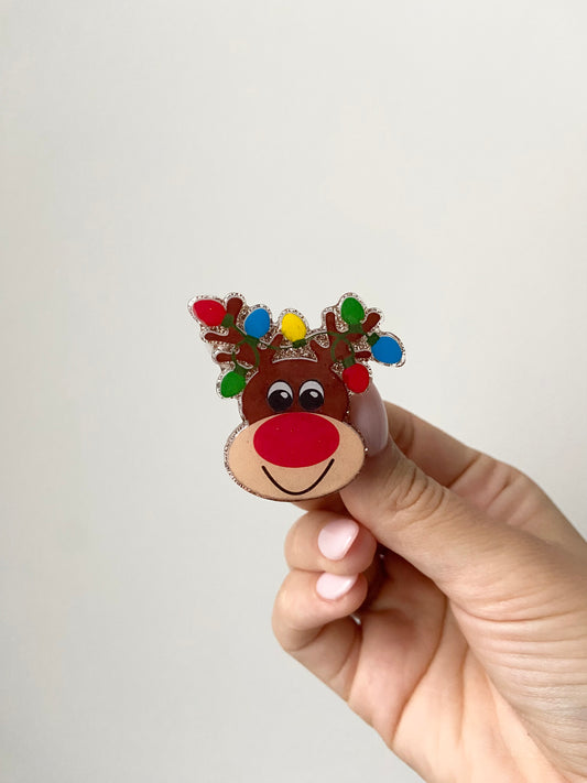 Holiday Reindeer Badge Topper