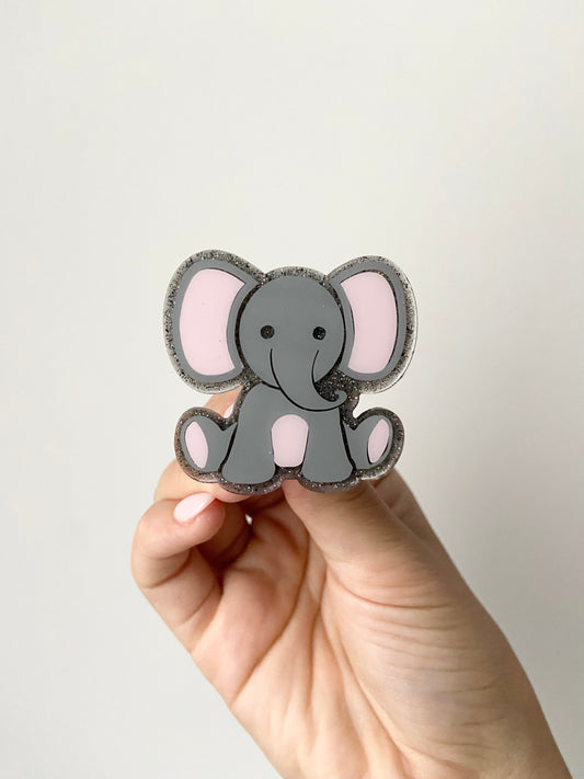 Elephant Acrylic Badge Topper