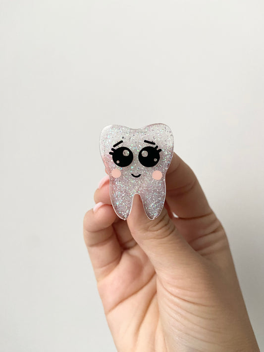 Tooth Acrylic Badge Topper