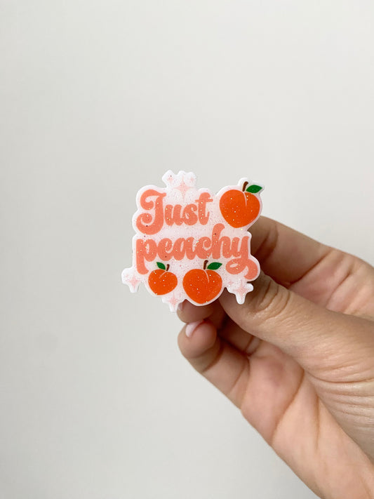 Just Peachy Plastic Badge Topper