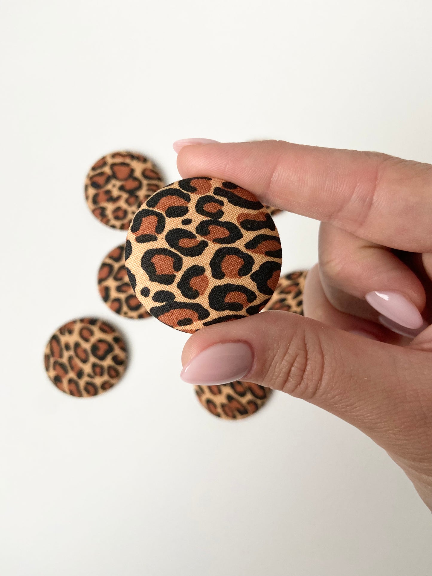 Cheetah Print Fabric Badge Topper