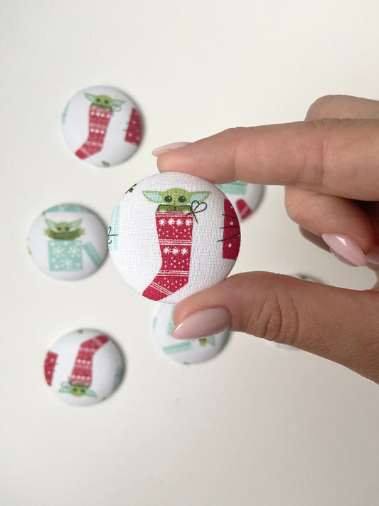 Holiday Yoda Fabric Badge Topper