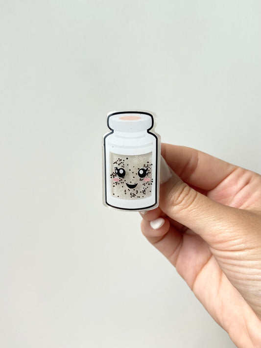 Pill Bottle Acrylic Badge Topper