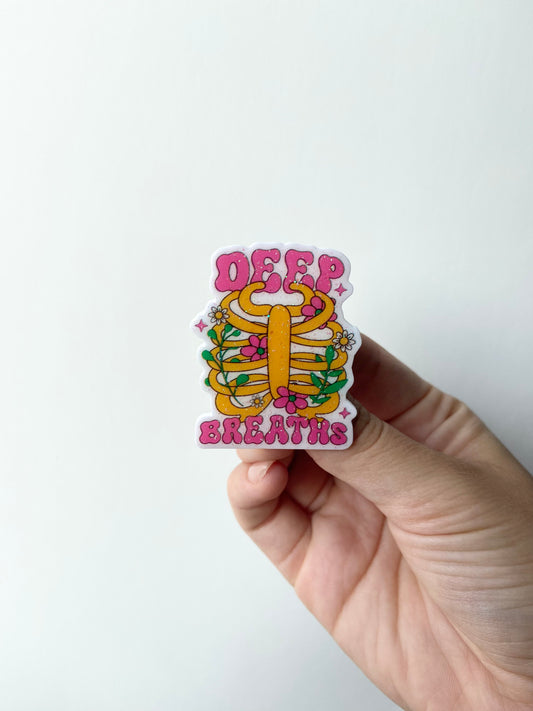 Deep Breaths Plastic Badge Topper