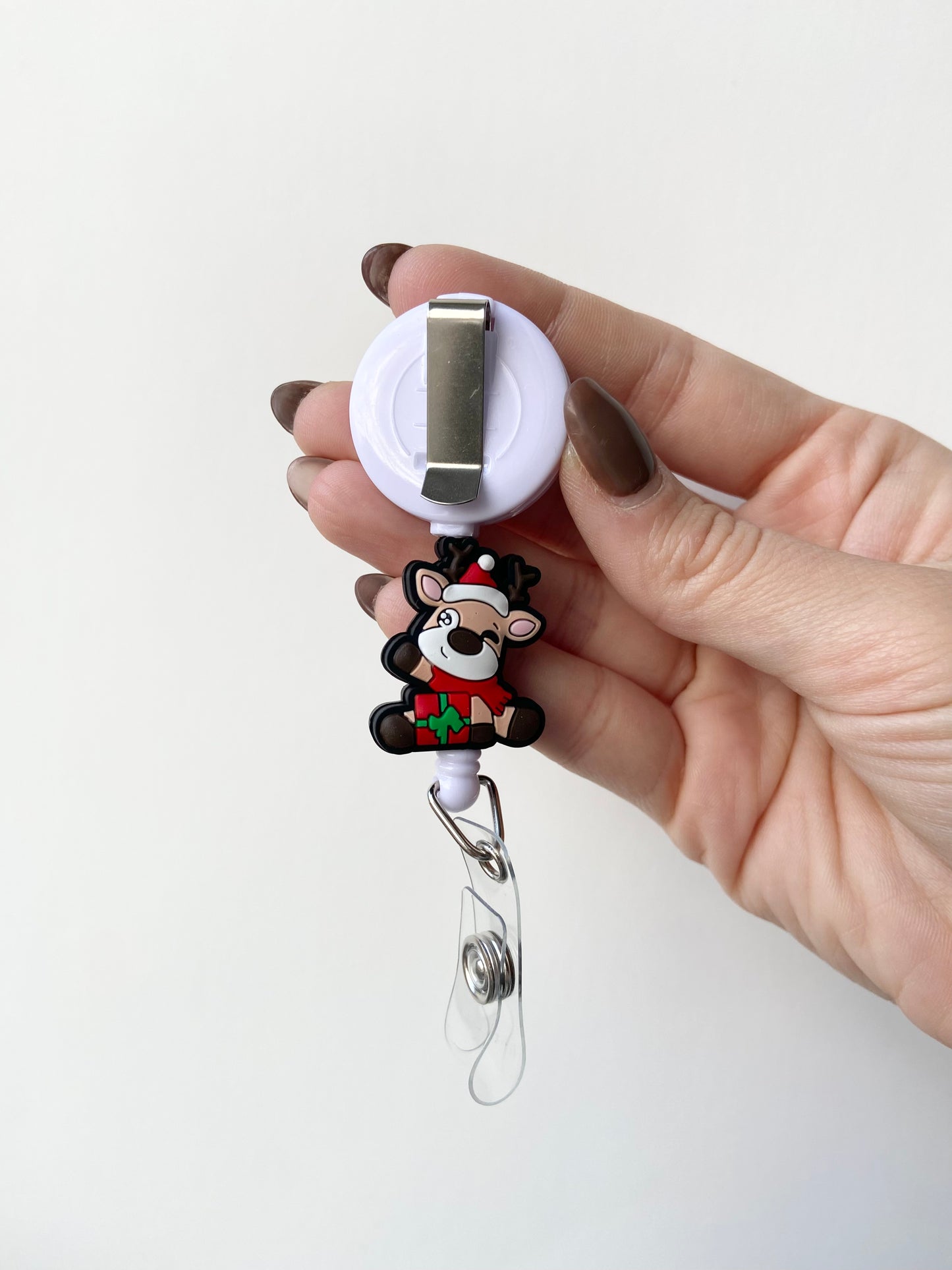 Reindeer Gifts Beaded Badge Reel